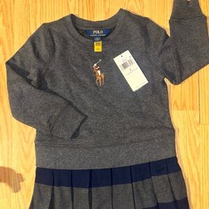Polo by Ralph Lauren Gray and Navy Dress